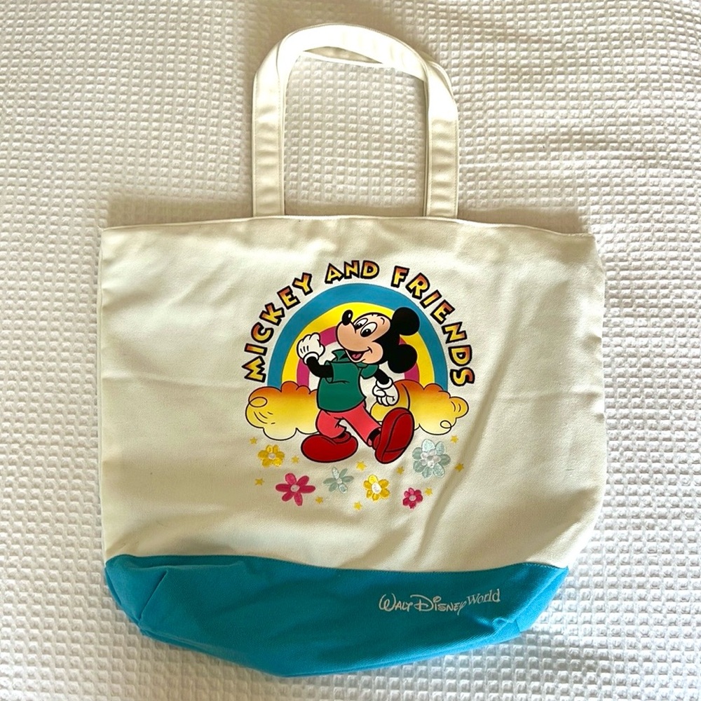 2023 Walt Disney World Mickey Mouse & Friends Canvas Tote Bag With Snap Closure